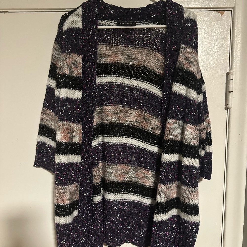 Lane Bryant Multicolor Striped Cardigan